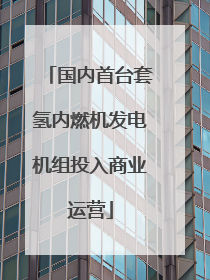 国内首台套氢内燃机发电机组投入商业运营