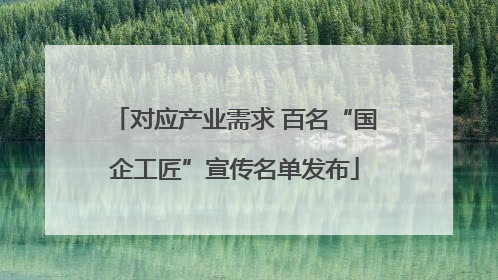 对应产业需求 百名“国企工匠”宣传名单发布