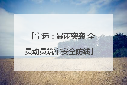 宁远：暴雨突袭 全员动员筑牢安全防线