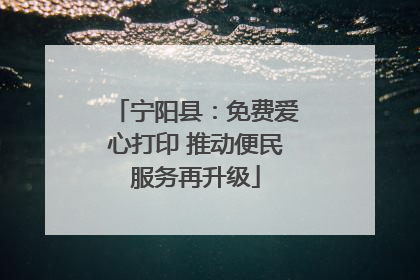 宁阳县：免费爱心打印 推动便民服务再升级