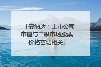 安纳达：上市公司市值与二级市场股票价格密切相关