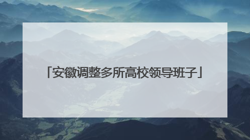 安徽调整多所高校领导班子