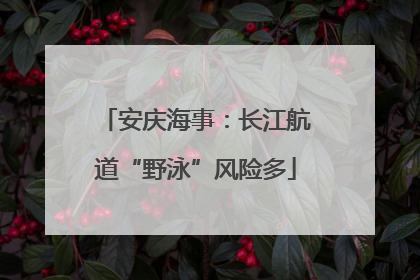 安庆海事：长江航道“野泳”风险多