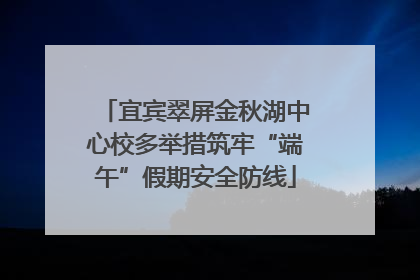 宜宾翠屏金秋湖中心校多举措筑牢“端午”假期安全防线