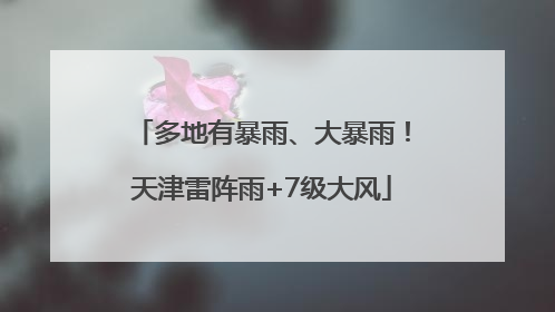 多地有暴雨、大暴雨！天津雷阵雨+7级大风