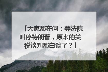 大家都在问：美法院叫停特朗普，原来的关税谈判都白谈了？