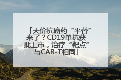 天价抗癌药“平替”来了？CD19单抗获批上市，治疗“靶点”与CAR-T相同