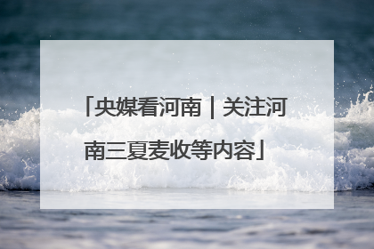 央媒看河南｜关注河南三夏麦收等内容
