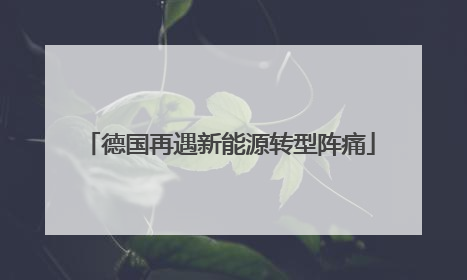 德国再遇新能源转型阵痛