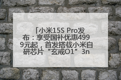 小米15S Pro发布：享受国补优惠4999元起，首发搭载小米自研芯片“玄戒O1”3nm旗舰处理器