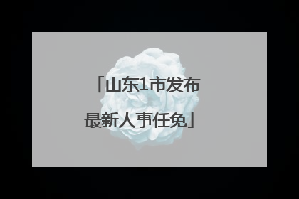山东1市发布最新人事任免