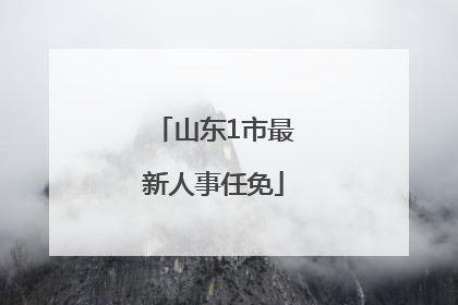山东1市最新人事任免