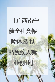 广西南宁健全社会保障体系 扶持残疾人就业创业