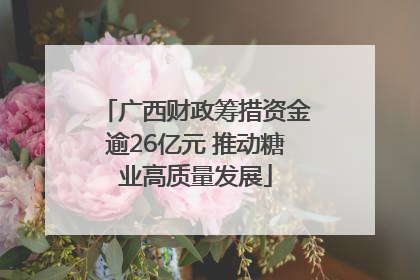 广西财政筹措资金逾26亿元 推动糖业高质量发展
