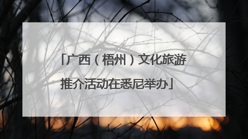 广西（梧州）文化旅游推介活动在悉尼举办