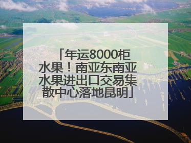 年运8000柜水果！南亚东南亚水果进出口交易集散中心落地昆明