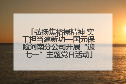 弘扬焦裕禄精神 实干担当建新功—国元保险河南分公司开展“迎七一”主题党日活动