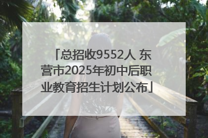 总招收9552人 东营市2025年初中后职业教育招生计划公布