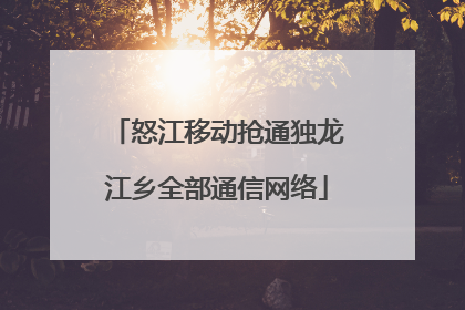 怒江移动抢通独龙江乡全部通信网络