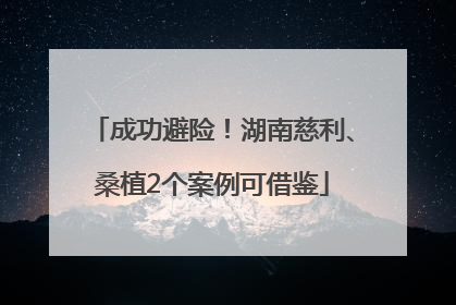 成功避险！湖南慈利、桑植2个案例可借鉴