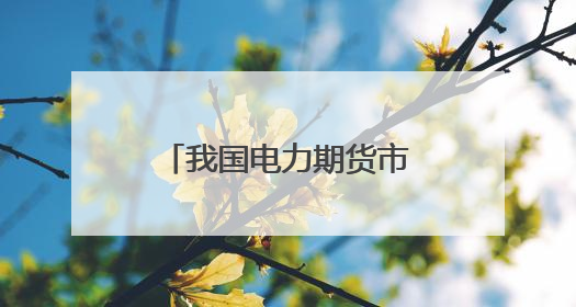 我国电力期货市场建设正当时