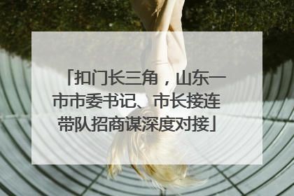 扣门长三角，山东一市市委书记、市长接连带队招商谋深度对接