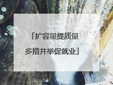 扩容量提质量 多措并举促就业