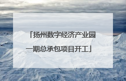 扬州数字经济产业园一期总承包项目开工
