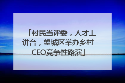 村民当评委，人才上讲台，望城区举办乡村CEO竞争性路演