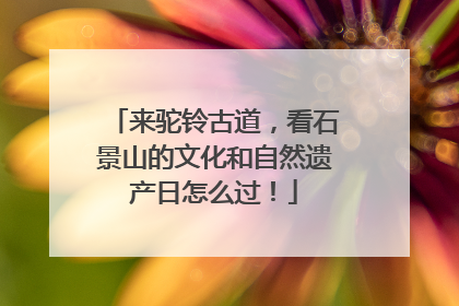 来驼铃古道，看石景山的文化和自然遗产日怎么过！