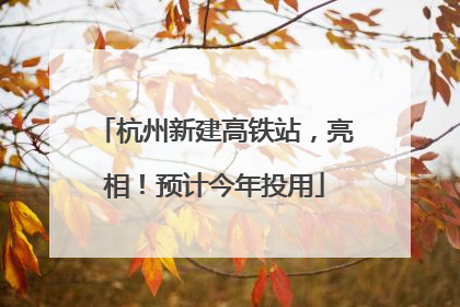 杭州新建高铁站，亮相！预计今年投用