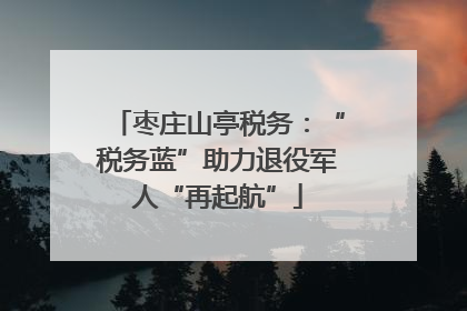 枣庄山亭税务：“税务蓝”助力退役军人“再起航”