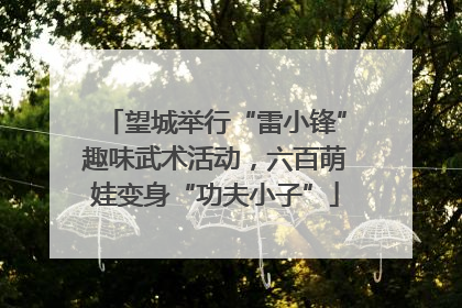 望城举行“雷小锋”趣味武术活动，六百萌娃变身“功夫小子”