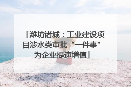 潍坊诸城：工业建设项目涉水类审批“一件事” 为企业提速增值