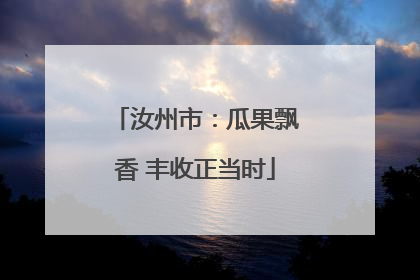 汝州市：瓜果飘香 丰收正当时