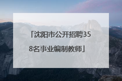 沈阳市公开招聘358名事业编制教师