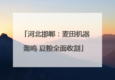 河北邯郸：麦田机器轰鸣 夏粮全面收割