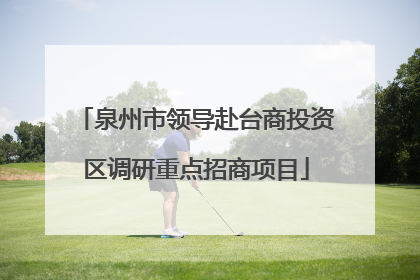 泉州市领导赴台商投资区调研重点招商项目