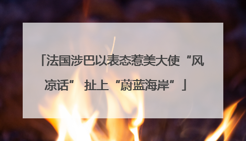 法国涉巴以表态惹美大使“风凉话” 扯上“蔚蓝海岸”