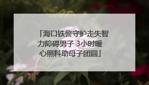 海口铁警守护走失智力障碍男子 3小时暖心照料助母子团圆