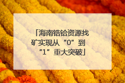海南锆铪资源找矿实现从“0”到“1”重大突破