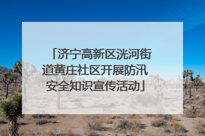 济宁高新区洸河街道黄庄社区开展防汛安全知识宣传活动