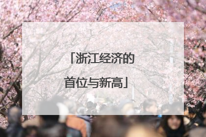 浙江经济的首位与新高