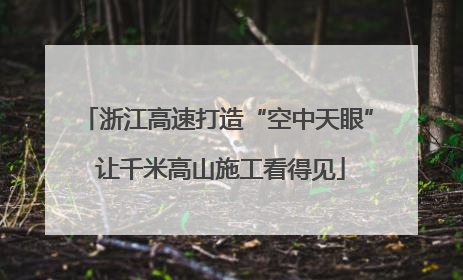 浙江高速打造“空中天眼” 让千米高山施工看得见