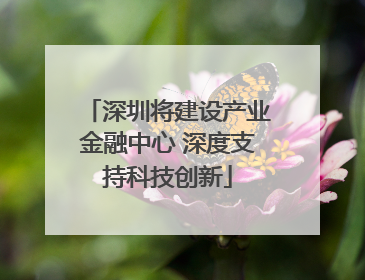 深圳将建设产业金融中心 深度支持科技创新
