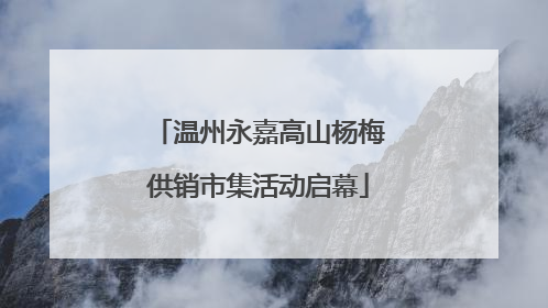 温州永嘉高山杨梅供销市集活动启幕