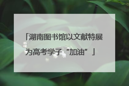 湖南图书馆以文献特展为高考学子“加油”
