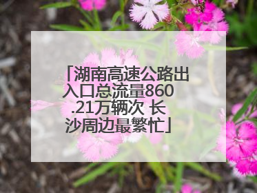 湖南高速公路出入口总流量860.21万辆次 长沙周边最繁忙