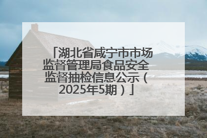 湖北省咸宁市市场监督管理局食品安全监督抽检信息公示（2025年5期）