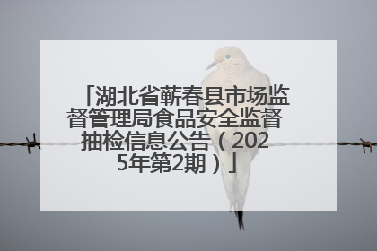 湖北省蕲春县市场监督管理局食品安全监督抽检信息公告（2025年第2期）
